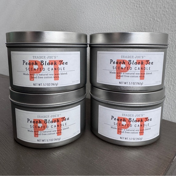 Trader Joe'S Other - 4x Trader Joe's 🍑 Peach Black Tea Scented Candle